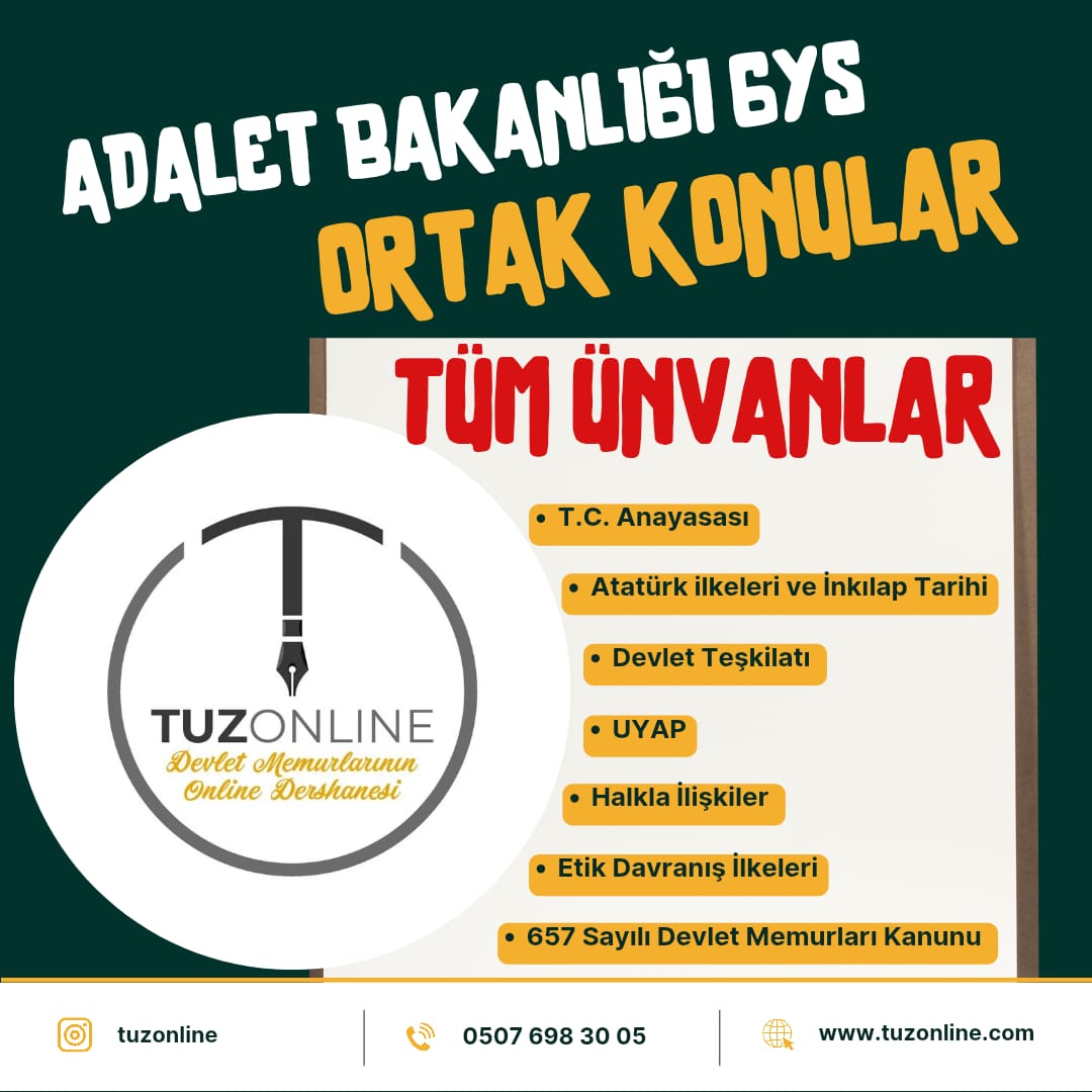 Adalet Bakanlığı GYS Ortak Konular (Tüm Ünvanlar)